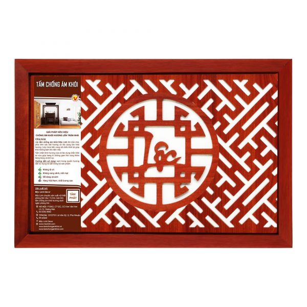 Tấm chống ám khói 41x61cm chữ LỘC màu nâu