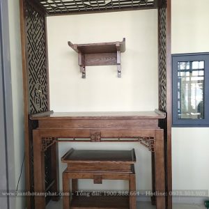 Bàn thờ Gia tiên kết hợp bàn thờ Phật treo tường mẫu BT085