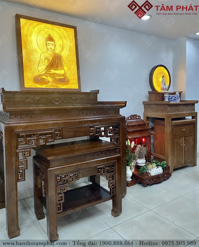 Phòng thờ Phật và gia tiên mẫu BT-1121 Tâm Phát đẹp giá rẻ