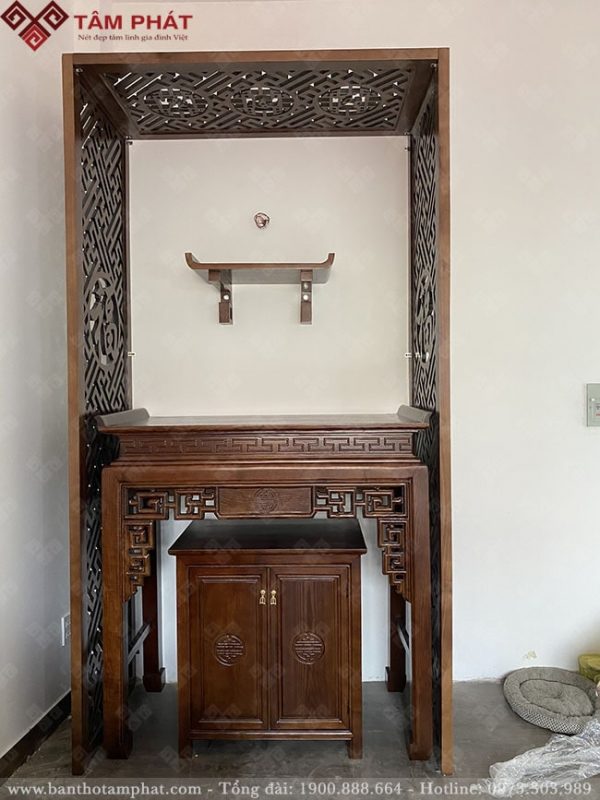 Bàn thờ đứng kết hợp bàn treo thờ Phật mẫu BT-1088